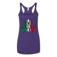 thumbnail image 2 of Wild Bobby Mexican Queen Latin Pride Women Tri-Blend Racerback Tank Top, Purple Rush, X-Large, 2 of 5
