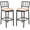 Black, variant on Metal Dining Bar Stools, Outdoor Bar Height Stool, Indoor Outdoor Stools with High Back & Cushions, Black Matte Finish, 29" Barstools for Patio, Bistro(2 Slat back stools with cushions, Black)