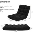 thumbnail image 3 of GOFLAME 14-Position Folding Floor Sofa, Adjustable Gaming Lazy Sofa Cushioned Chair, Folding Sleep Bed for Living Room, Bedroom (Black), 3 of 18