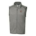 thumbnail image 2 of Men's Cutter & Buck Heather Gray Louisville Cardinals Mainsail Sweater-Knit Full-Zip Vest, 2 of 3