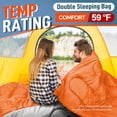thumbnail image 2 of Double Sleeping Bag for Adults Mens with Pillow, XL Queen Size Two Person Sleeping Bag for All Season Camping Hiking Backpacking 2 Person Sleeping Bags for Cold Weather & Warm  Couple outdoors, 2 of 14