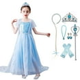 thumbnail image 1 of HAWEE Snow Queen Elsa Ice Princess Princess Costumes Fancy Dress Up Long Train Party Outfit, 1 of 7