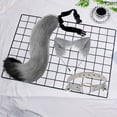 thumbnail image 4 of Conjunto de Halloween Anime Cosplay 3 Piezas de Gato Zorro Oreja Gris Macarena, 4 of 7