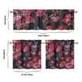 thumbnail image 6 of Pioneer Kitchen Curtains and Valance Set 24 Inch Tier Red Flower Beautiful-01 Curtains Small Drapes for Cafe Living Room Bathroom Farmhouse 3 Pieces Set Rod Pocket, 6 of 6