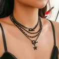 thumbnail image 2 of DESIGNICE Chained Lacey Lehotzky,Sweet Cool Style Chunky Necklace,Black Heart Pendant Necklace Stack,Black-1, 2 of 5