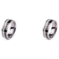 thumbnail image 4 of QualitChoice Ring Roman Numerals Jewelry Fashion Carbon Wedding Charm Couple Inlay Polished Rings Simple Personality Golden Steel Color 9# 2Set, 4 of 6