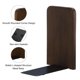 thumbnail image 4 of Sujetalibros de madera Uxcell con base de metal, 2 piezas, sujetalibros de cabeza cuadrada antideslizante para estantes, madera de nogal, 4 of 7