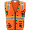 Orange, variant on Ironwear 1245 Class 2 Safety Vest w/ Zipper, Radio Tabs & Pocket Grommets