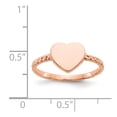 thumbnail image 5 of Diamond2Deal 14K Rose Gold Polished Textured Heart Ring for Women Size 7, 5 of 8