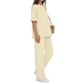 thumbnail image 3 of Sundazz Two Piece Sets for Women Summer Matching Lounge Sets Short Sleeve Tops and Wide Leg Pants Travel Vacation Outfits, 3 of 8