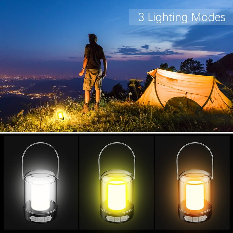 Eccomum LED Camping Lantern, Ultra Bright Battery Powered Lanterns with 200lm, 3 Light Modes, Waterproof Tent Light for Camping, Outdoors, Emergency