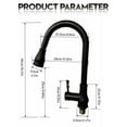 thumbnail image 3 of Solid Brass High Arch Oil Rubbed Bronze Single Handle Kitchen Lavatory Faucets with Pause Control Handheld Pull Out Spout Sprayer for Bathroom Black, 3 of 5