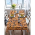 thumbnail image 3 of Boho Yellow Flowers Rectangle Tablecloth, Spring Abstract Watercolor Floral Leaf Waterproof & StainResistant Tablecloth, Washable Oil-proof Table Cover for Dining/Party/Wedding/Buffet 60x84 In, 3 of 9