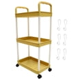 thumbnail image 2 of KAKOWELY rolling cart Rolling Utility Cart Side Handles 3-Tier Multi-Functional Storage Trolley29.13"X13.98"X9.06", 2 of 4