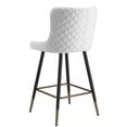 thumbnail image 3 of Xander 26" Mid-Century Faux Leather & Metal Counter Stools in White (Set of 2), 3 of 8