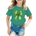 thumbnail image 1 of Girls Tops - St Pat Print Round Neck Short Sleeve Tees for Stylish Young Girls, 1 of 3