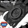 thumbnail image 7 of ELEHOLD Kids Case for iPad 10th Generation 10.9" 2022, Three-Layer Heavy Duty Rugged Shockproof Case with 360° Rotatable Folding Handle Grip Kickstand Crossbody Shoulder Strap for iPad 10th Gen,Black, 7 of 7