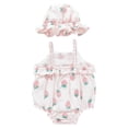 thumbnail image 2 of 0-12M Lovely Baby Girls Summer Sleeveless Sling Cotton Print One-Pieces Jumpsuit +Hat 2pcs, 2 of 5