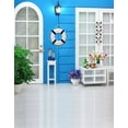 thumbnail image 1 of BSDHOME Polyester Bleu Maison Fleurs Photographie Arrière-Plans Photo Accessoires Studio Fond 5x7ft, 1 of 2