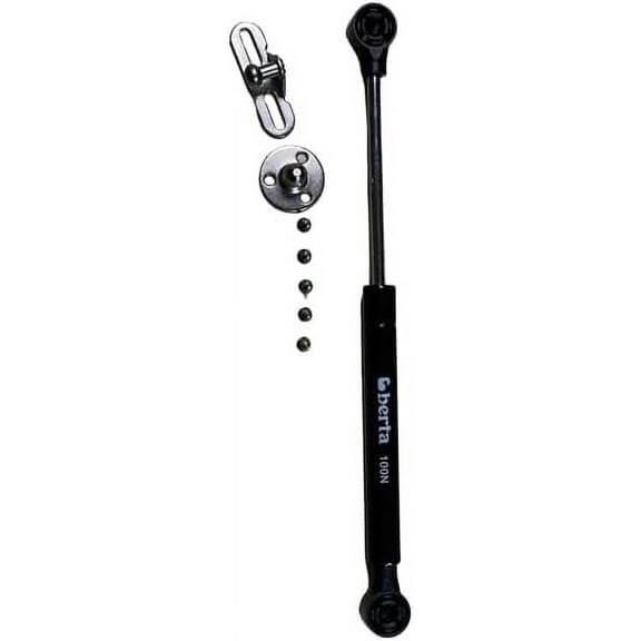 Berta (2 Pieces, Black) 10 inch 100N/22LB Hydraulic Soft Open Gas Springs, Gas Strut for Cabinets, Cabinet Doors Lift Support, Gas Shocks, Lid Stay, Lid Support with Brackets and Installation