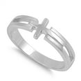 thumbnail image 4 of Sterling Silver Women's Sideways Cross Love Ring Band 7mm 925 Jewelry Female Male Unisex Size 6, 4 of 4