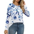 thumbnail image 4 of Fantaslook Women Tunic Tops Casual Long Sleeve Shirts Crew Neck Fall Tops Basic Tees Floral Dressy Blouses, 4 of 9