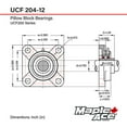 thumbnail image 3 of MAPLE ACE UCF204-12 Flange Bearing 3/4" Bore 4-Bolt Solid, 3 of 4