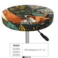 thumbnail image 4 of Picia Fox Bathtub Floral Art Pattern Round Stool Covers Comfy Seat Covers Stretch Removable Washable Chair Slipcover Round Bar Chair Cushion Cover-12 inch, 4 of 7