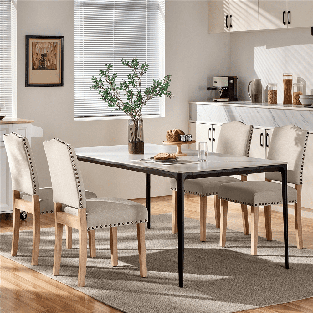 Renwick 2PCS Upholstered Dining Chairs, Beige