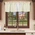 thumbnail image 6 of Cream White Stripe Curtain Valances for Windows, Kitchen Valance Window Treatments Panel 2 Pack, Modern Rustic Vertical Striped Rod Pocket Short Curtains for Bathroom Bedroom 60 x 18 Inch, 6 of 8