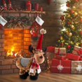 thumbnail image 2 of Christmas Large Standing Elk Stuffed Plush Doll with Retractable Legs Reindeer, 2 of 3