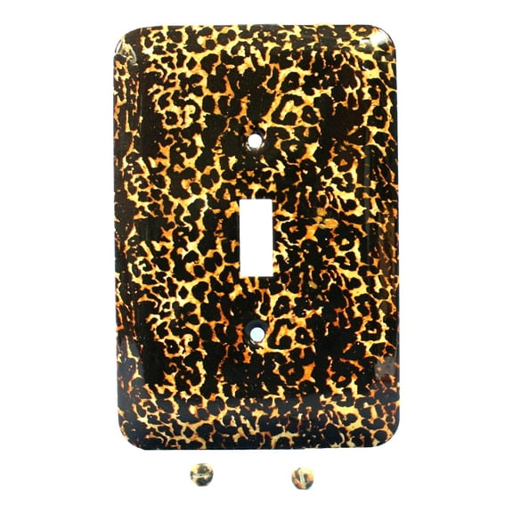 Leviton 89301-ANL Jumbo Toggle Switch Wallplate, 1-Gang, Leopard Print