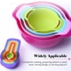 thumbnail image 4 of Juego de cuencos de taza medidora de plástico de 10 piezas, cuenco arcoíris para hornear, cuchara medidora multifunción, 4 of 6