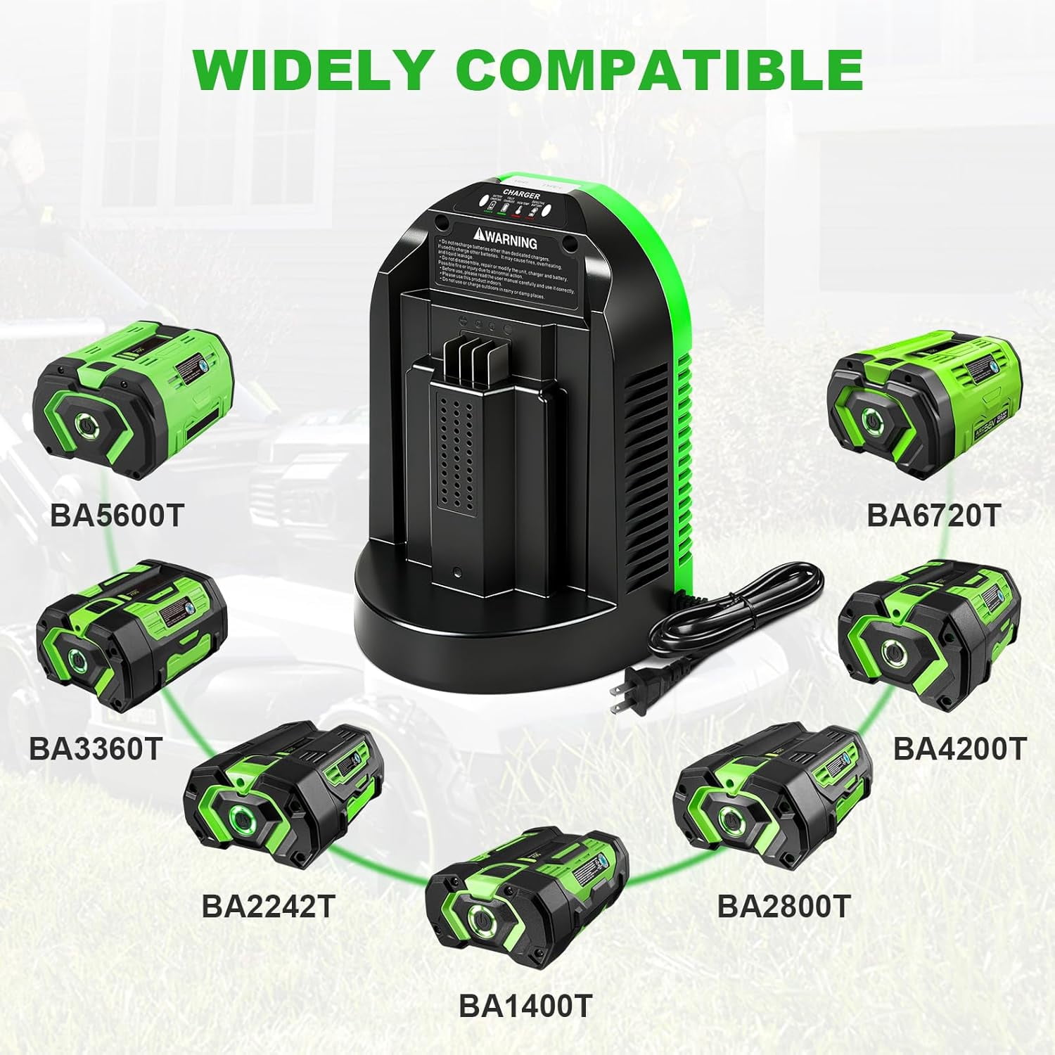 Rapid 4.0Ah Charger Replacement for EGO Battery Charger CH5500 CH2100, Compatible with EGO Charger CH3200 CH5500 CH2800D for EGO 56V Battery BA2800 BA4200 BA1400 BA5600 & Power+ Cordless Tools