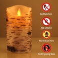 thumbnail image 4 of Flickering Candles, Candles Birch Set Of 4 5" 6" Birch Bark Battery Candles Real Wax Pillar With Remote Timer, 4 of 7