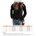 thumbnail image 5 of Suéter negro de manga larga con escote en V y hombros caídos: estilo casual de color puro para mujer, XXL, 5 of 5