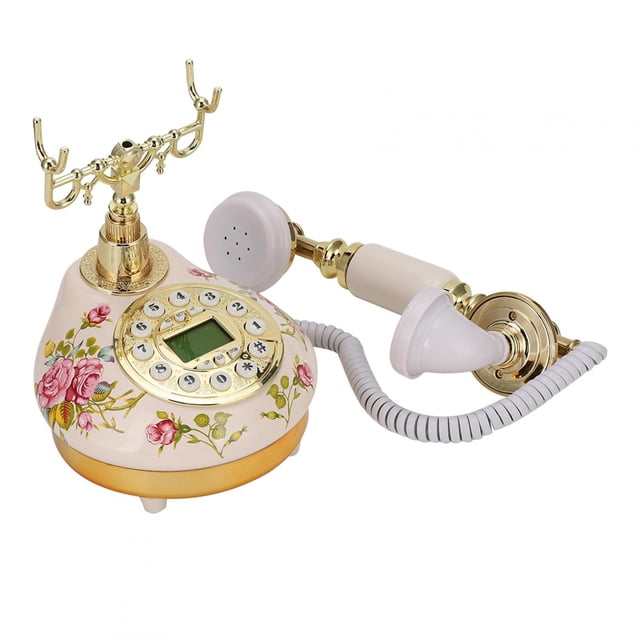 Teléfono retro europeo de cerámica con base redonda MS-9100 con detección automática de identificador de llamadas FSK/DTMF