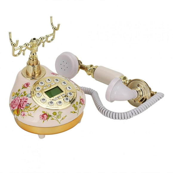 Teléfono retro europeo de cerámica con base redonda MS-9100 con detección automática de identificador de llamadas FSK/DTMF