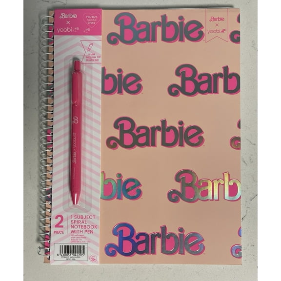 Yoobi Barbie Pink Composition Notebook With Pen 1 Subject 2024