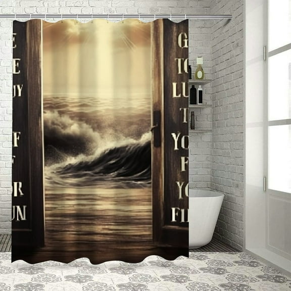 BCIIG Bible Verse Bathroom Decor Set with Hooks, Colorful Luxurious Graphic Print Polyester Fabric Shower Curtain Set, Waterproof Bathroom Shower Curtain Set with Hooks 36x72