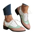 thumbnail image 3 of Women's Single Shoe Color Blocked Lace Up Low Heel Blok Women's Shoes, 3 of 9