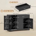 thumbnail image 3 of HOMCOM Sideboard Buffet Cabinet, Small Kitchen Pantry with Door Racks Black, 3 of 10