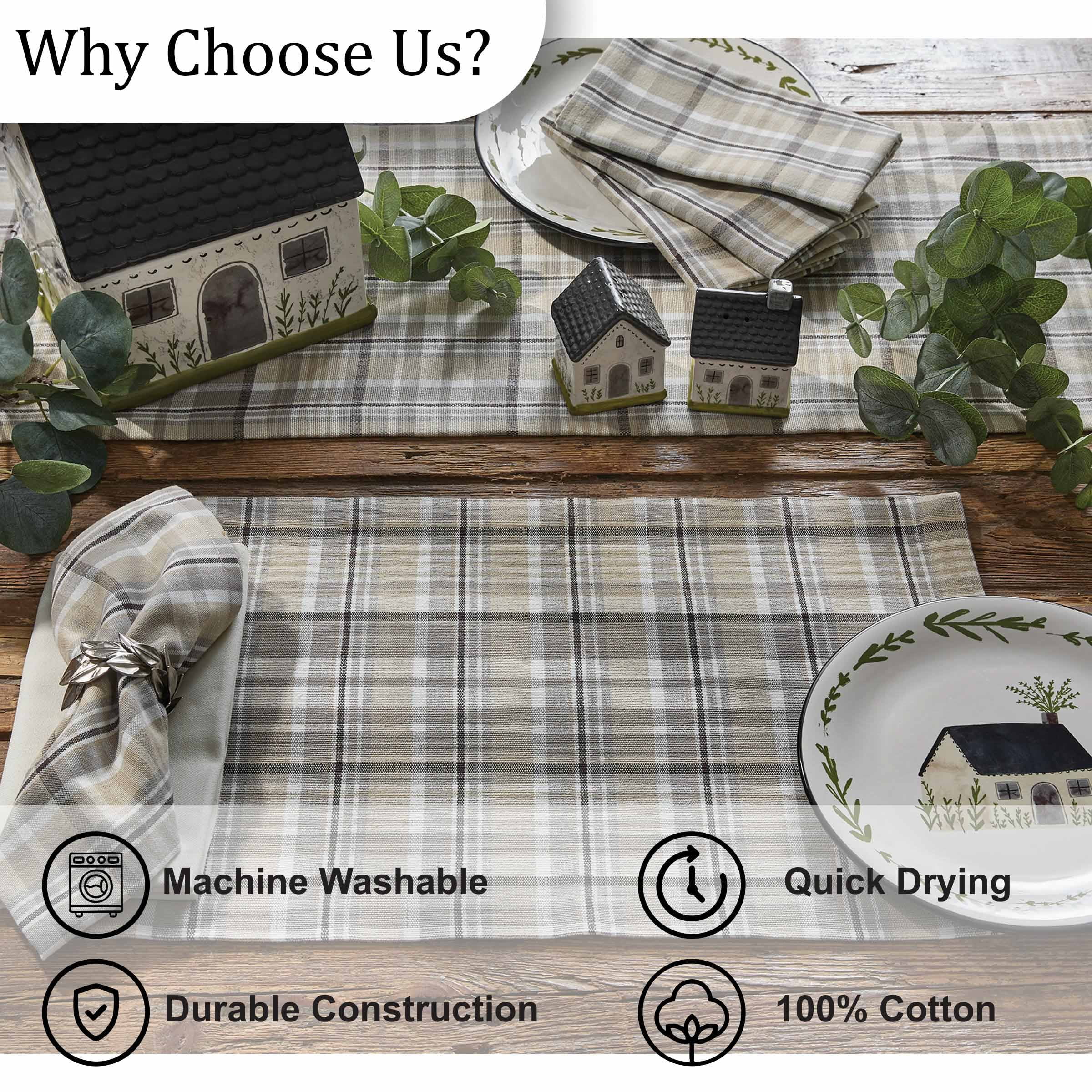 Park Designs Murray Beige Plaid Placemat Set of 4