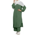 thumbnail image 4 of IWEMEK Women Muslim Plue Size Outfits Islamic Modest Elegant Clothing Dubai Solid Abayas and Pants 2pc Clothes Size 2XL, 4 of 8