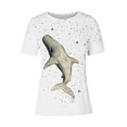thumbnail image 4 of Tnhcen T-Shirt de Base à Manches Courtes d'Été à Col Rond pour Femme avec Imprimé d'Animaux Marins / Extensible, Respirant, Grande Taille (P-3TG) / Décontracté, Plage, Usage Quotidien, 4 of 4
