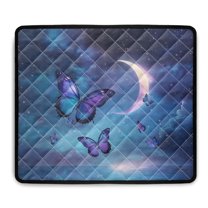 ZIATUBLES Butterfly Moon Pattern Washing Machine Dust Cover Pad Anti-Scratch Washer Dryer Top Protector Mat Versatile Home Kitchen Decor Accessories, 24 x 19.7 Inch