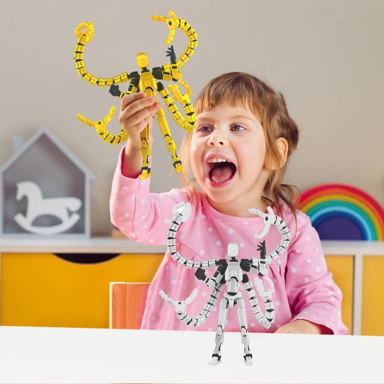 T13 Actiefiguur, 3D-print van beweegbare figuren met 6 wapens, 6 paar handen, Lucky 13 robot-actiefiguur, actiefiguur met meerdere gewrichten, dummy actiefiguren, cadeaus/decoraties voor kinderen