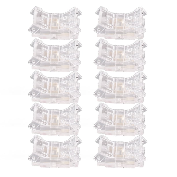 Conectores de Adaptador LED, 8 mm Fuerte Sin Hueco Transparente de 10 Piezas COB Strip al Conector de Alambre para la Oficina para la Escuela