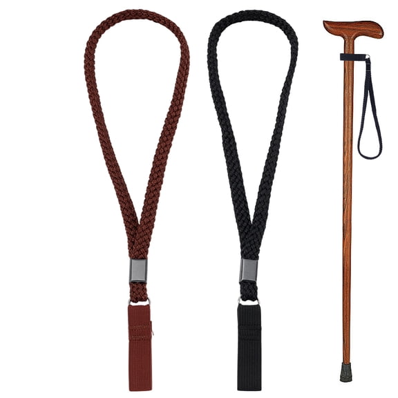 2Pcs 2 Colors Nylon Walking Stick Wrist Straps Wrist Loop for Walking Crutch Cane Ropes for Elderly Mixed Color 11-5/8x1/2 inch(29.5x1.15cm) 1pc/color