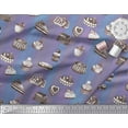 thumbnail image 3 of Soimoi Purple Cotton Voile Fabric Fruits & Cupcake Food Printed Craft Fabric by the Yard 56 Inch Wide, 3 of 3